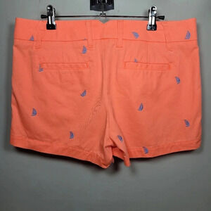 J. Crew Novelty Print Sail Boat Chino Broken-In Cotton Shorts sz 6